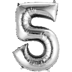 16" Mini Silver # 5 Balloon Air Fill Only #33084