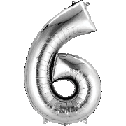16" Mini Silver # 6 Balloon Air Fill Only