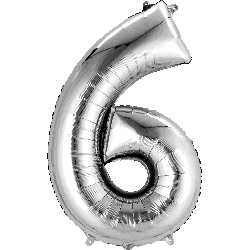 16" Mini Silver # 6 Balloon Air Fill Only