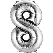16" Mini Silver # 8 Balloon Air Fill Only