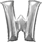16" Mini Silver Letter W Balloon Self Sealing #33056