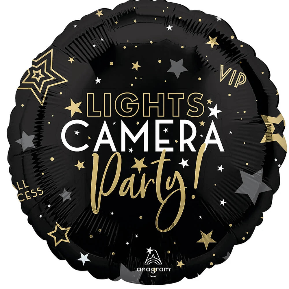 18" Lights Camera Party Helium Foil Balloon 1ct #45635 (D)