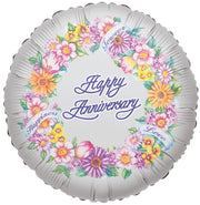 18" Anniversary Greeting Helium Foil Balloon (5 Pack) #17258