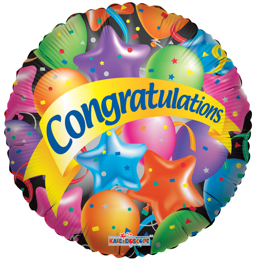 18" Congratulations Festive Balloons Foil Helium Balloons (5 Pack) #17382