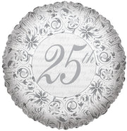 18" 25TH Helium Foil Balloon (5 Pack)#17387