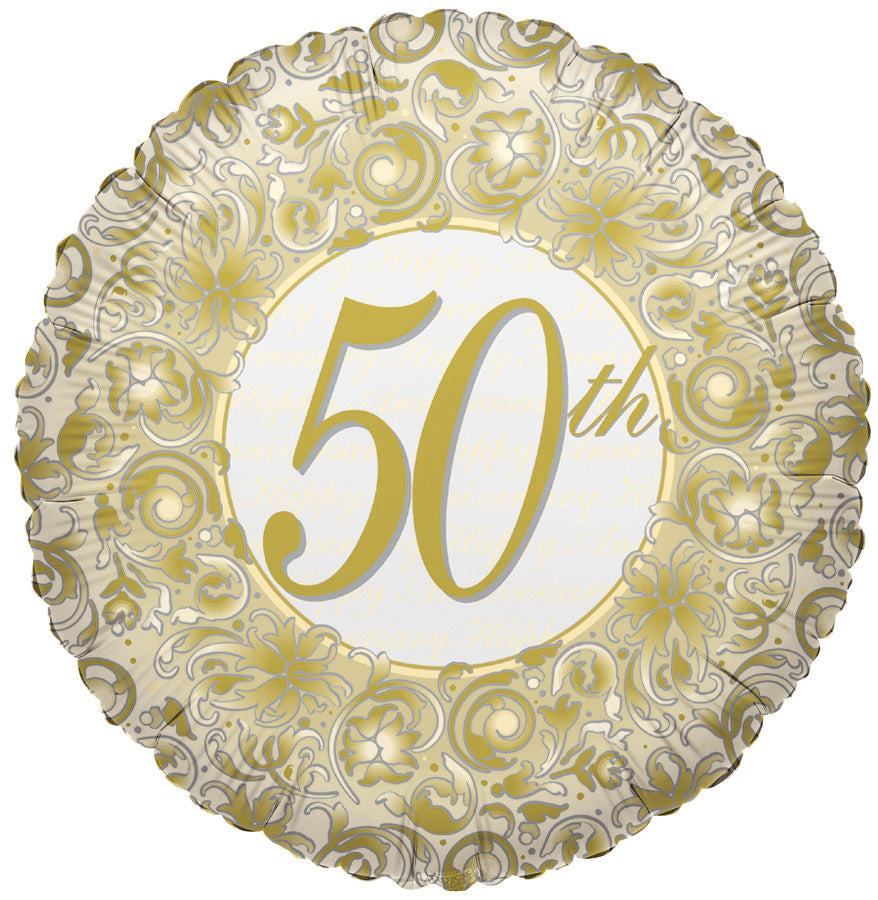 18" Happy 50th Anything Helium Foil Balloon (5 Pack) #17388