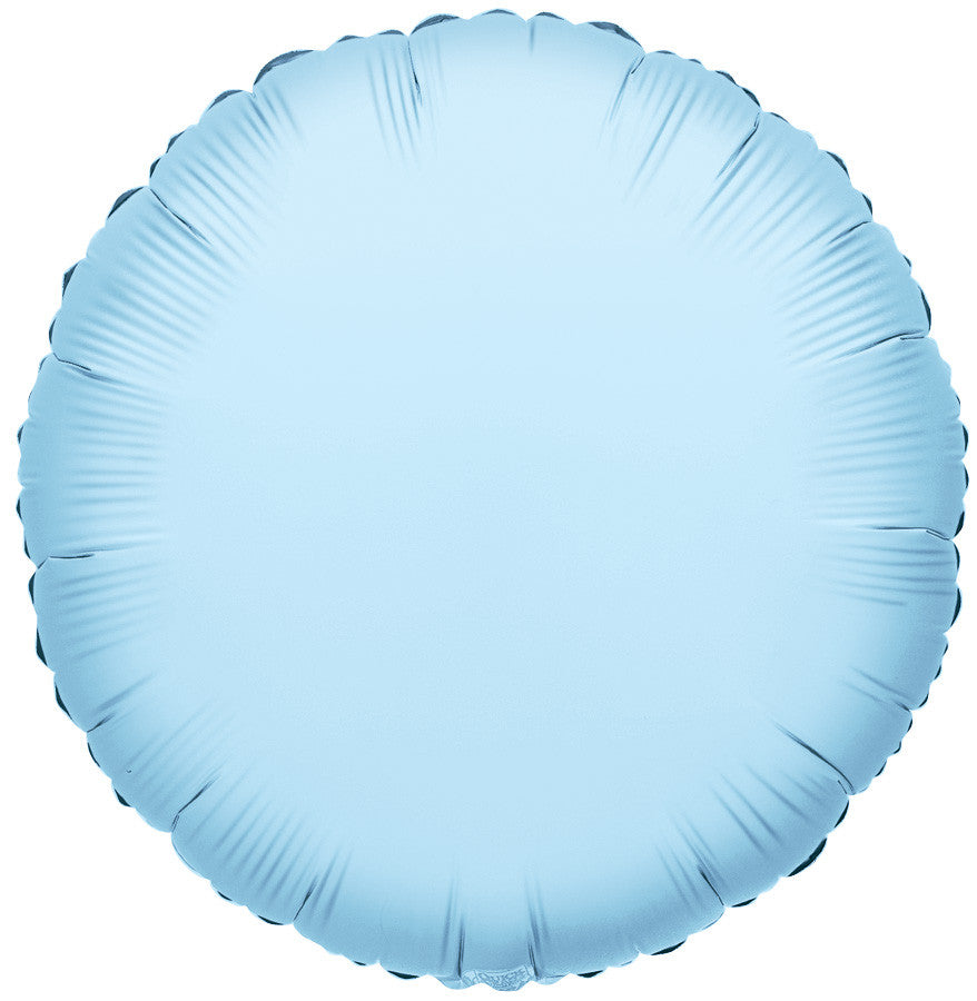 18" Light Blue Circle Helium Foil Balloon (5 Pack) #17418