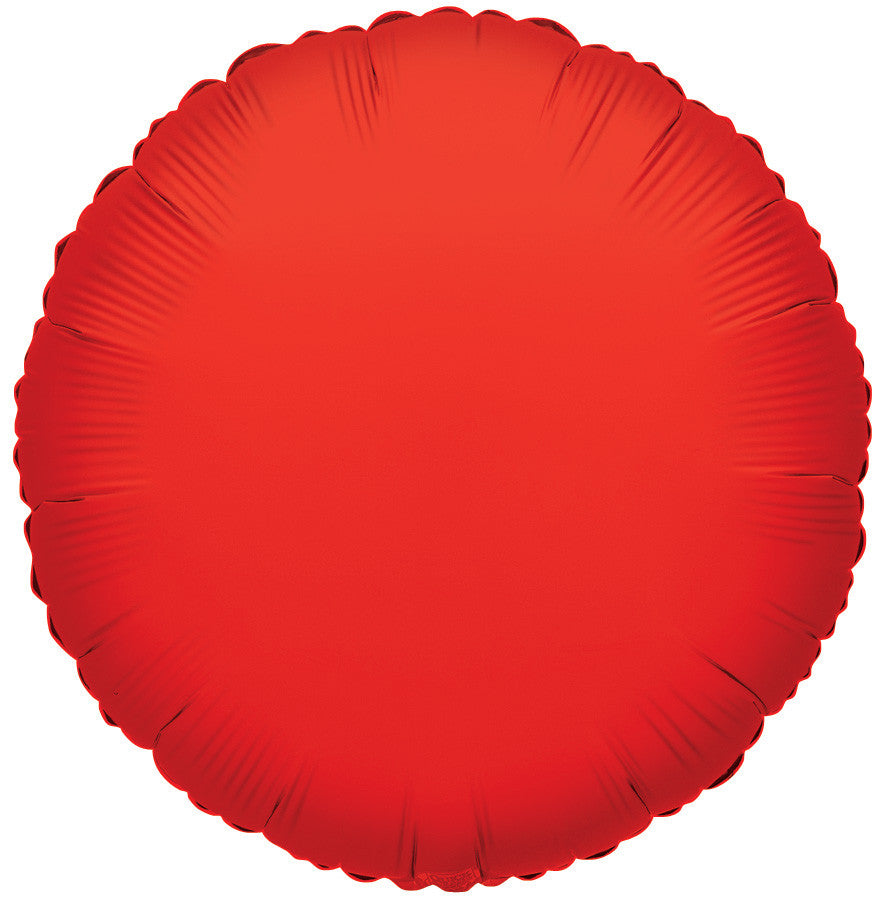 18" Red Circle Foil Helium Foil Balloon (5 Pack) #17422