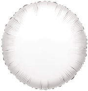 18" White Circle Foil Helium Balloon (5 Pack) #17425