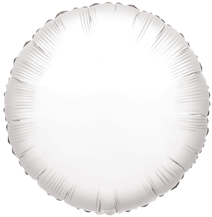 18" White Circle Foil Helium Balloon (5 Pack) #17425