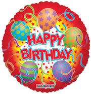 9" Mini Red HBD Balloons Air Fill Only Foil Balloon (5 PACK) #17447-09