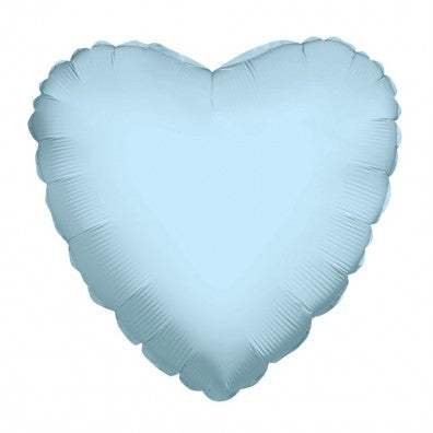 18" Light Blue Heart Shape Helium Foil Balloon (5 PACK) #17527