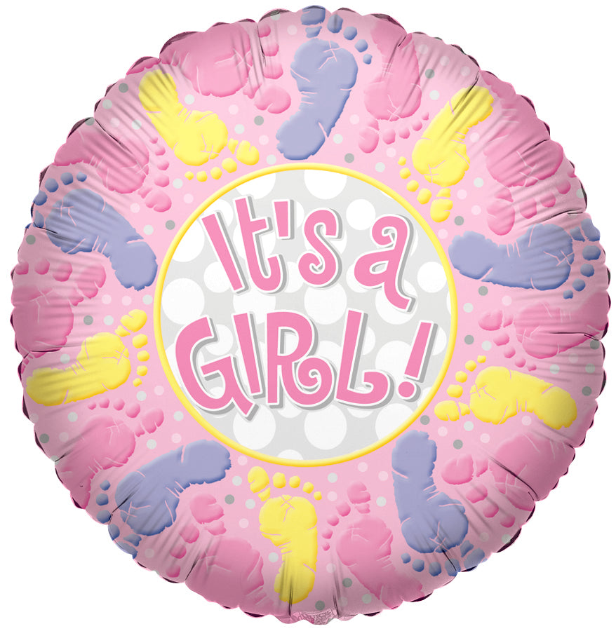 36" Jumbo It's a Girl Baby with Foot Print Helium Foil Balloon 1ct #17578