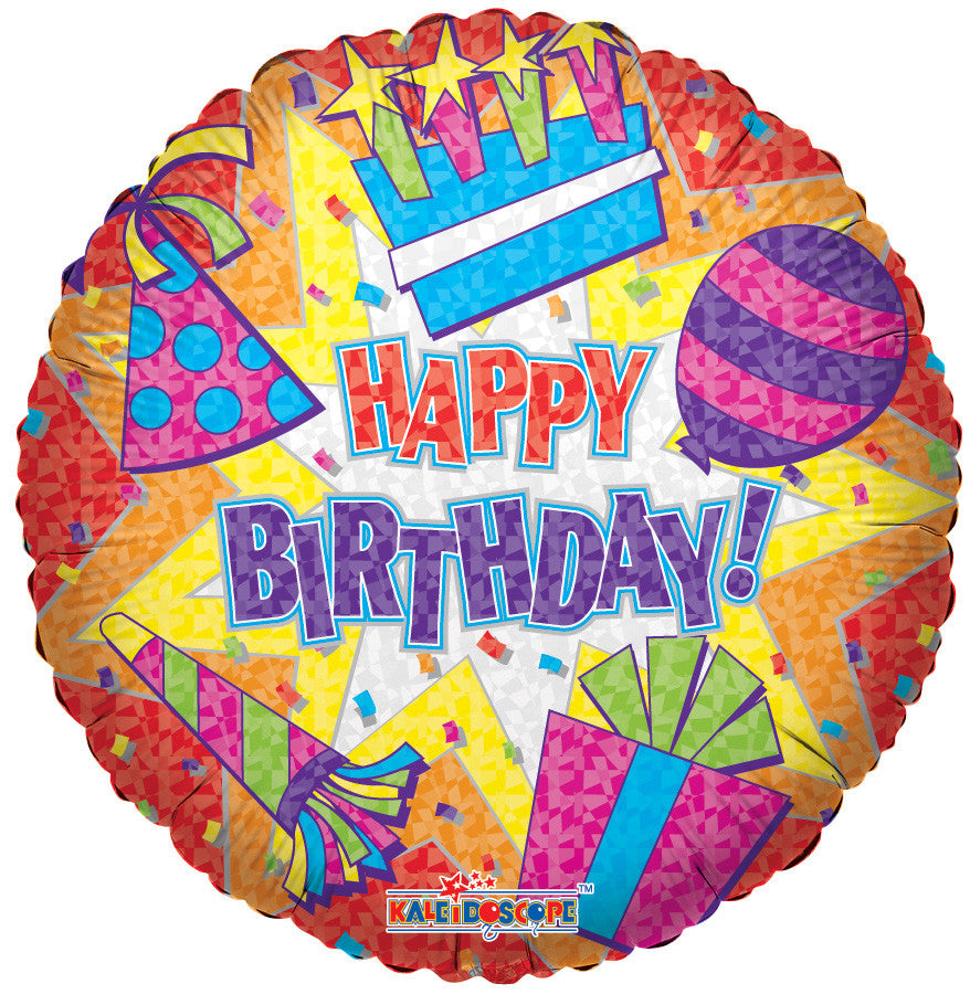 18" Happy Birthday Red Cake Helium Foil Balloon (5 Pack)#17661
