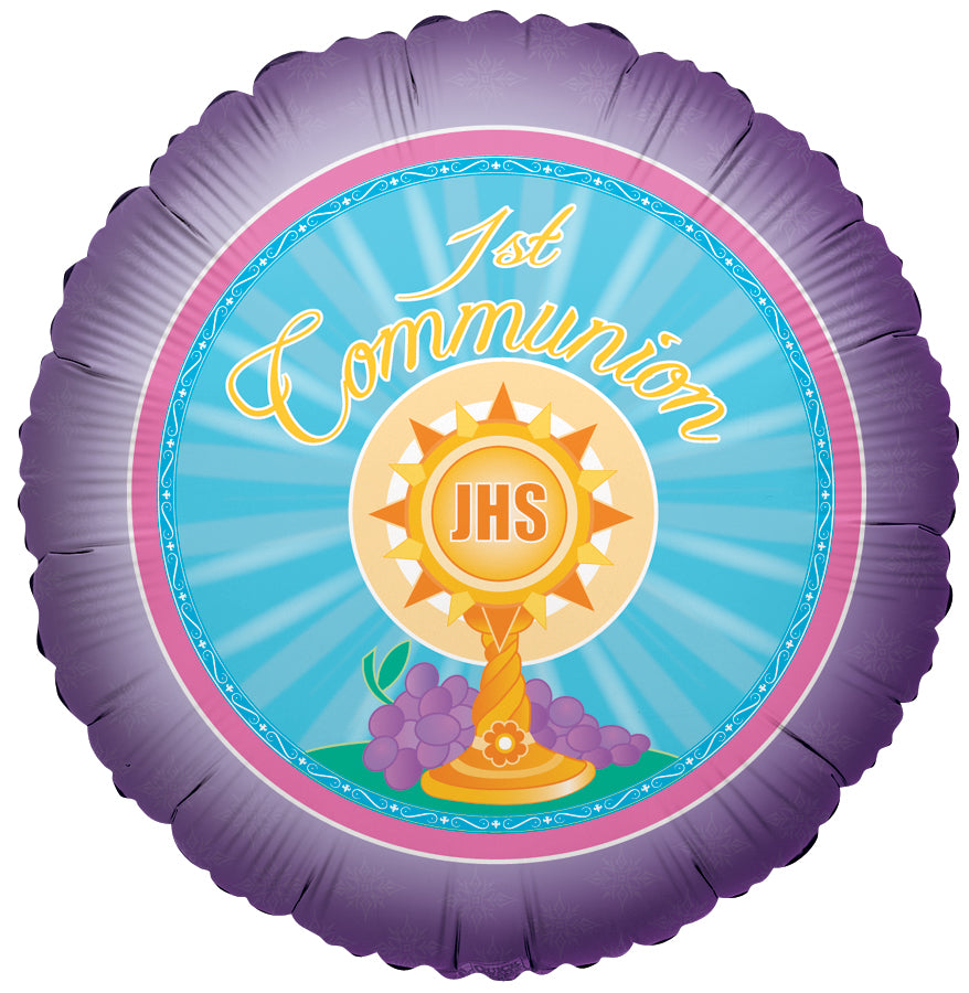 18" Rejoice 1st Communion Helium Foil Balloon (5 PACK) #17695
