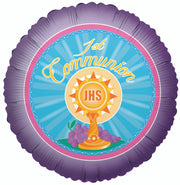 18" Rejoice 1st Communion Helium Foil Balloon (5 PACK) #17695