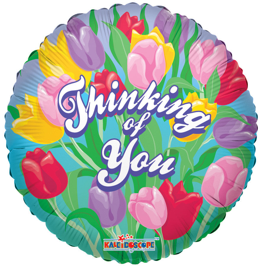 18" Thinking Of You Flowers Helium Foil Balloon (5 PACK) #17751