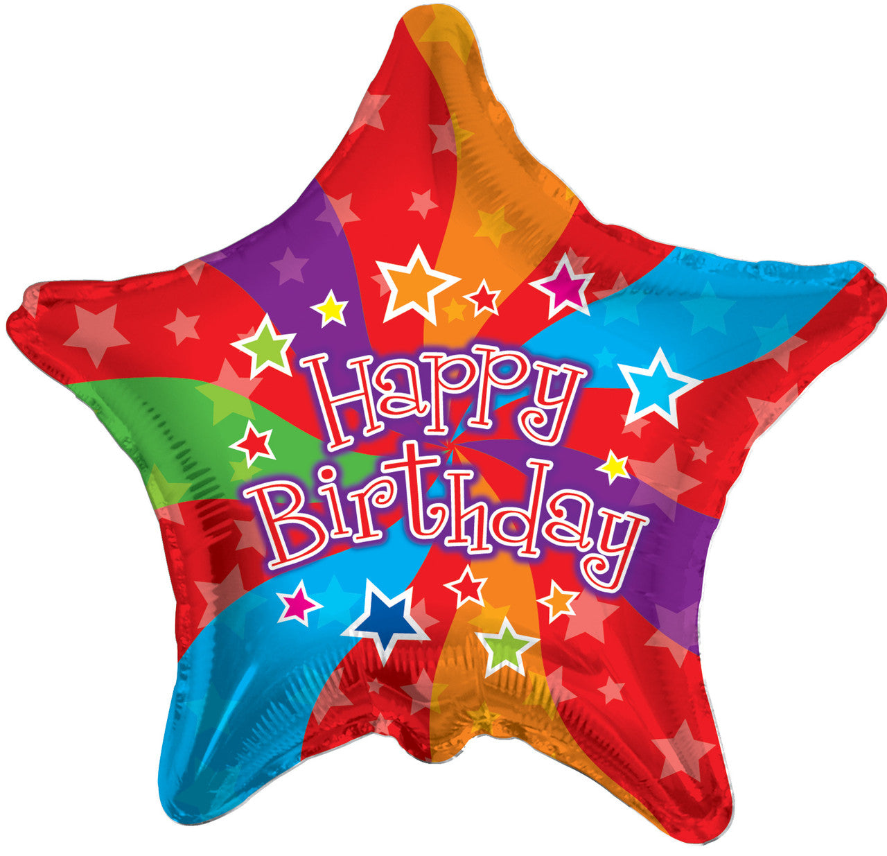 18" Happy Birthday Multi Color Star Helium Foil Balloon (5 Pack)#17755