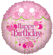 18" Happy Birthday Feminine Helium Foil Balloons (5 PACK) #17760