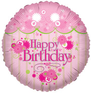18" Happy Birthday Feminine Helium Foil Balloons (5 PACK) #17760