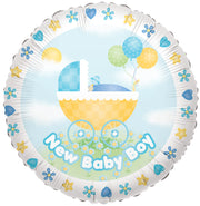 9" Mini New Baby Boy Air Fill Only Foil Balloon (5 PACK) #17774-09