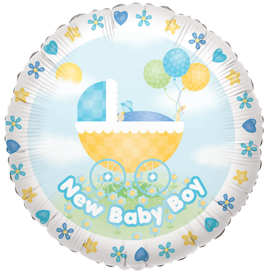 9" Mini New Baby Boy Air Fill Only Foil Balloon (5 PACK) #17774-09