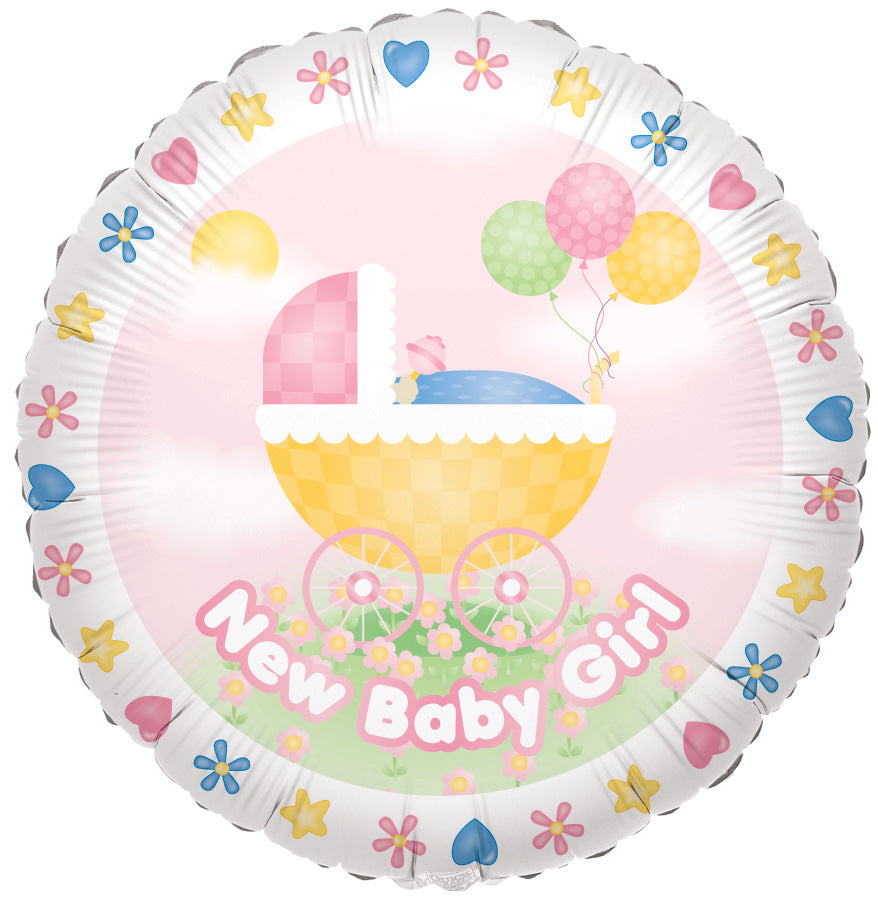 9" Mini New Baby Girl Air Fill Only Foil Balloon (5 PACK) #17776-09