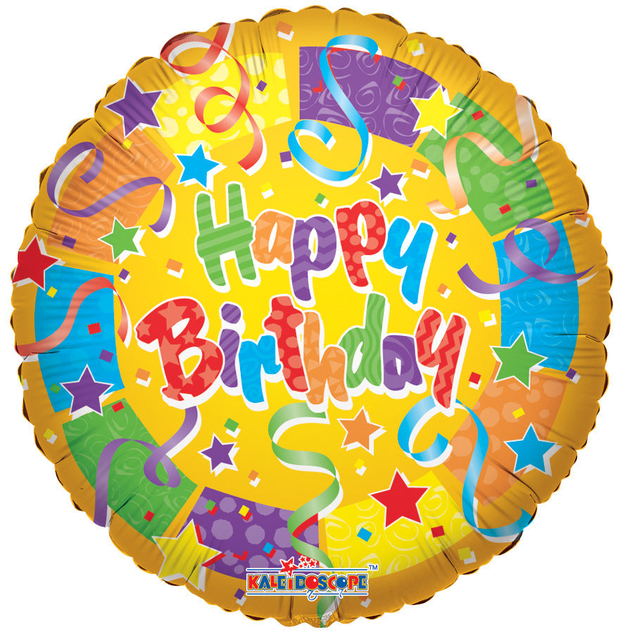 18" Happy Birthday Colors Foil Balloon (5 Pack) #17800
