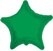 18" Metallic Green Star Helium Foil Balloons (5 Pack) #17857