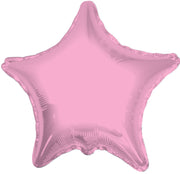 18" Metallic Pastel Pink Star Helium Foil Balloons (5 Pack) #17861