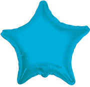 19" Turquoise Star Foil Balloons (5 Pack) #17900