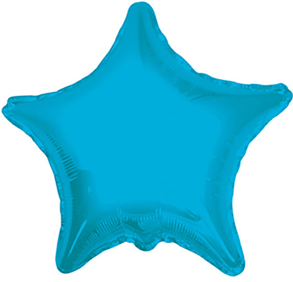 19" Turquoise Star Foil Balloons (5 Pack) #17900