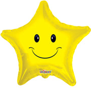 4" Micro Mini Smile Face Star Shape Air Fill Foil Balloons (5 PACK) #17915-04
