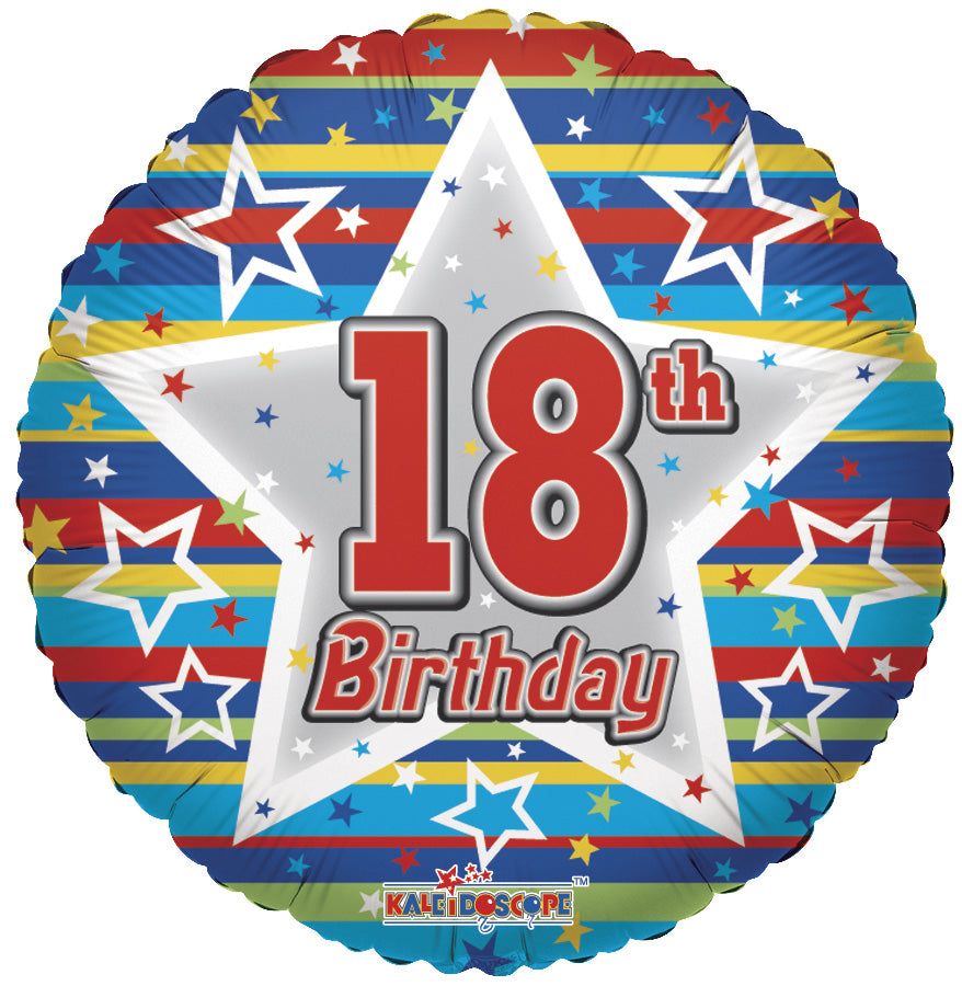 18" 18th Birthday Stars Helium Foil Balloons (5 Pack) #17931