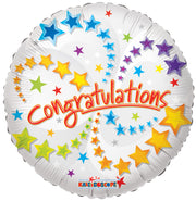 18" Congratulations Stars Foil Helium Balloons (5 Pack) #17936