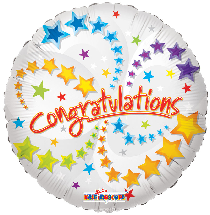 18" Congratulations Stars Foil Helium Balloons (5 Pack) #17936