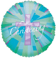 18" Boy Christening Holographic Helium Foil Balloons (5 PACK)#17997