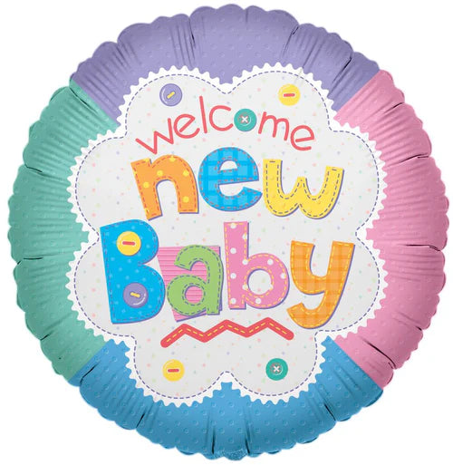 4" Micro Mini Welcome New Baby Quilt Air Fill Only Foil Balloons (5 PACK) #17449-04