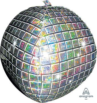 15" Disco Ball Orbz Spherical Shape Helium Foil Balloon #18031