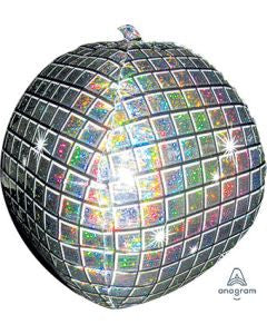 15" Disco Ball Orbz Spherical Shape Helium Foil Balloon #18031