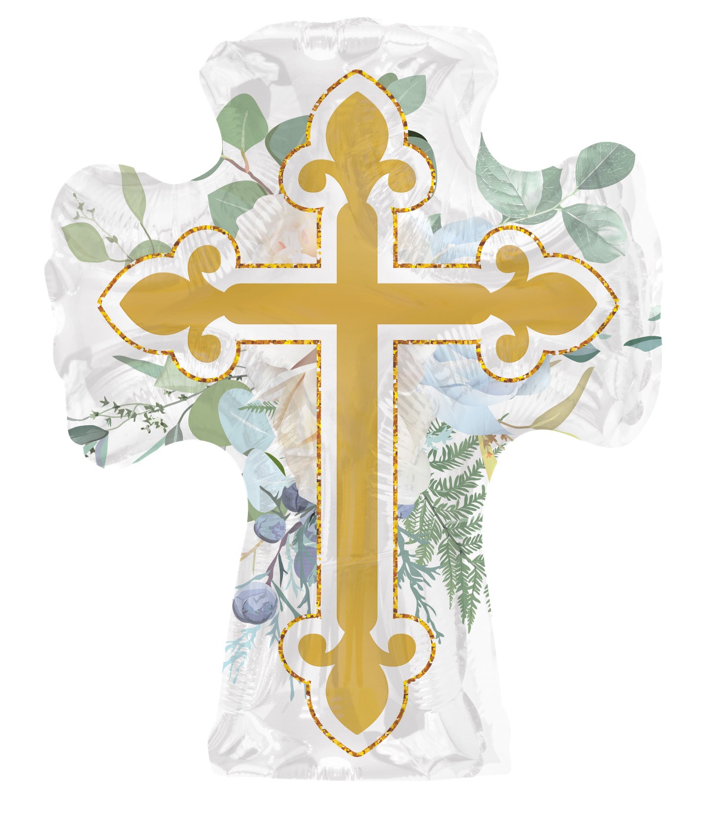 12" Religious Holy Cross Shape Air Fill Foil Balloons (5 Pack) #85150