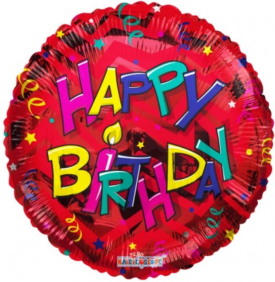 18" Happy Birthday Red Helium Foil Balloon (5 Pack) #18155