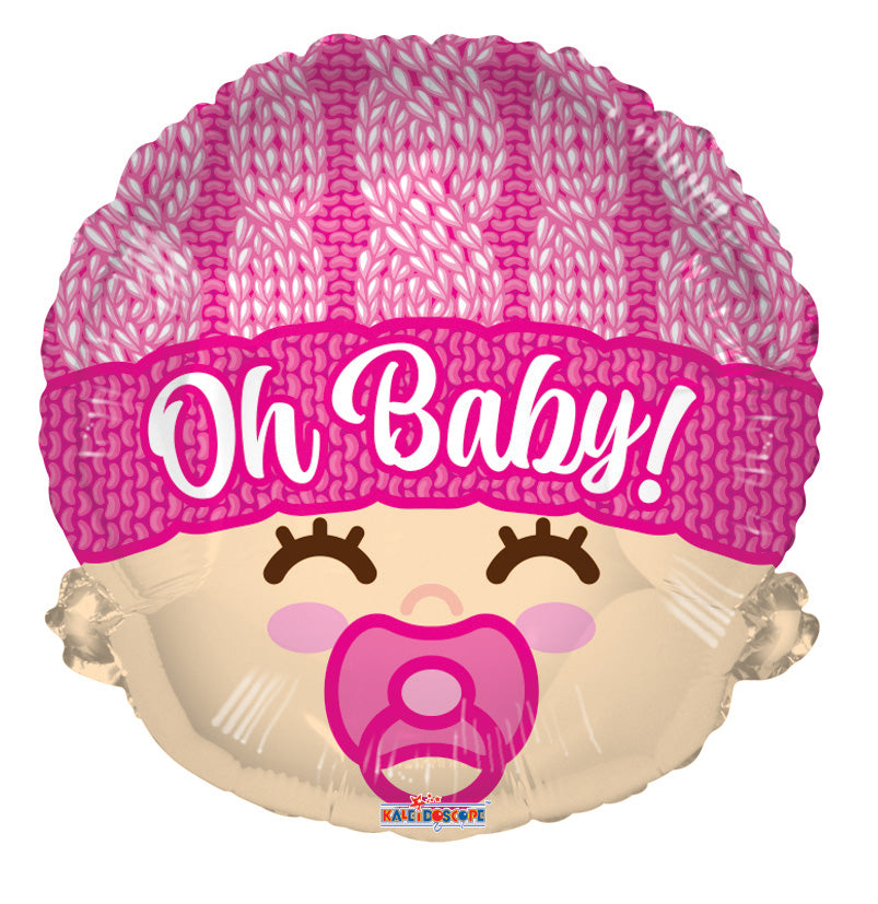 18" Baby Girl Pink Cap Helium Foil Balloon (5 PACK) #18157