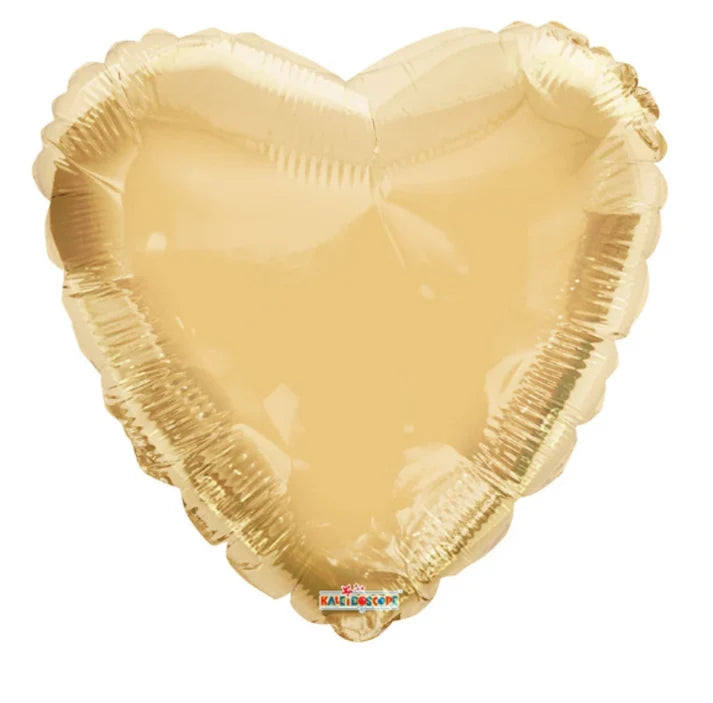 18" Solid Champagne Gold Heart Foil Balloon (5 PACK) #18177