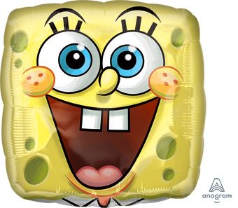 18" Sponegbob Squarepants Face Helium Foil Balloon 1ct #18331