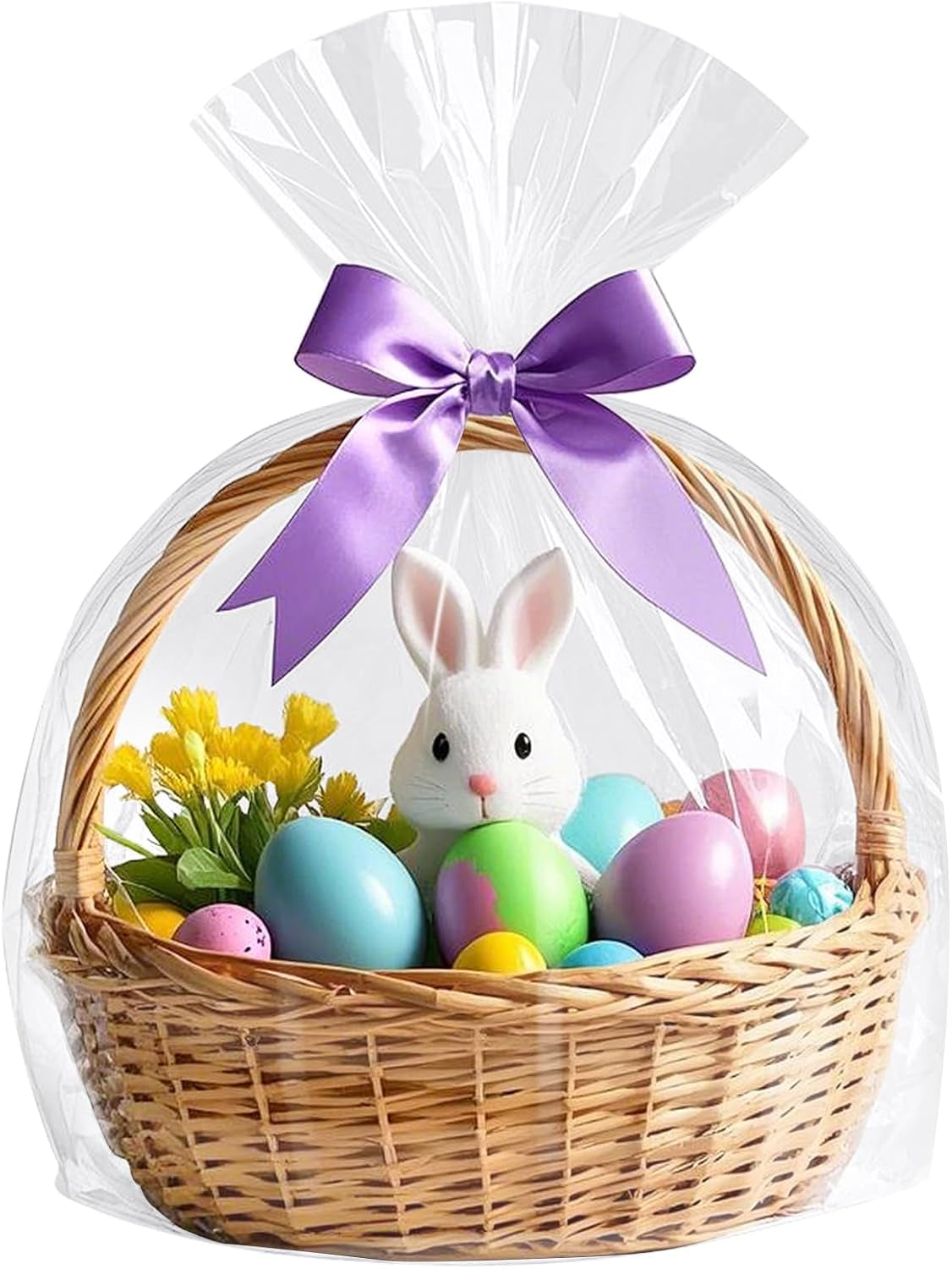 Cellophane Bags for Gift Baskets 16X24 Inches 5Pcs | Clear Cellophane Gift Bags (No Bow or Ribbon Included)