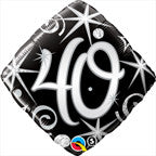 18" 40th Birthday Elegant Sparkles Diamond 1pk #30009