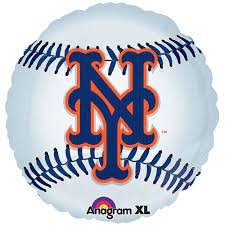 18" NY Mets Baseball Logo Helium Foil Balloon (1 PACK) #18489