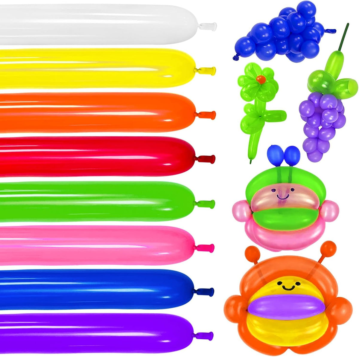 Premium Black 260Q Latex Balloons - 100 Pack for Twisting Animal Models, Ideal for Halloween, Christmas, Weddings, and Birthdays