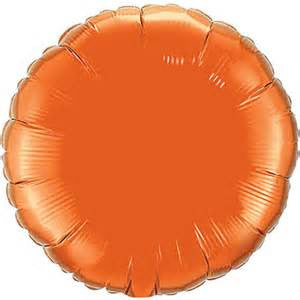 18" Orange Circle Helium Foil Balloon (5 Pack) #34056
